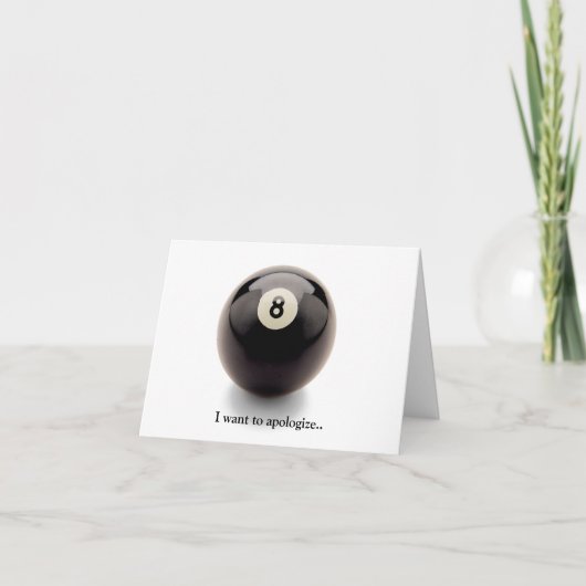 友情バフ8ボールの背後で謝罪を謝る カード (正面)