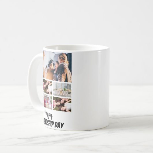 友情パーソナライズされたの日8写真コラージュ コーヒーマグカップ (正面左)