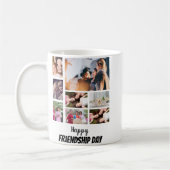 友情パーソナライズされたの日8写真コラージュ コーヒーマグカップ (左)