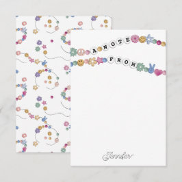 友情ブレスレット ガールアクセサリー 子供用 個別名入れ サンキューカード