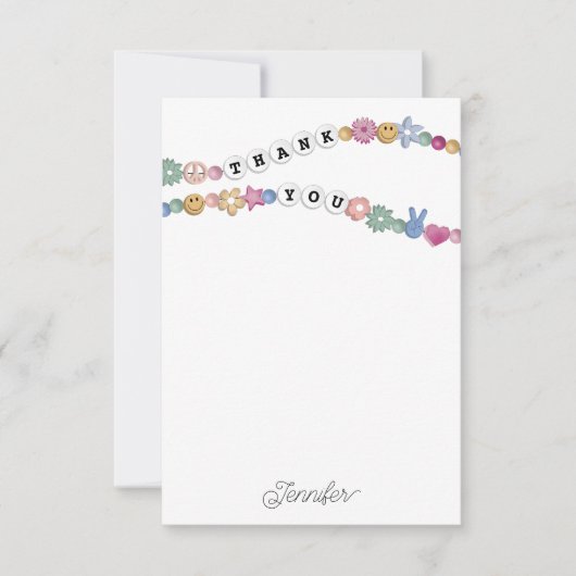 友情ブレスレット ガールアクセサリー 子供用 個別対応 サンキューカード (正面)