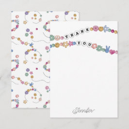 友情ブレスレット ガールアクセサリー 子供用 個別対応 サンキューカード