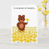 友情ベアカード カード (黄色い花)