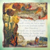 友情ミックスメディア蝶の花コラージュ ウィンドウサイン (シート3)