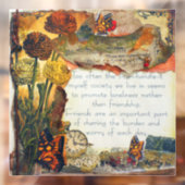 友情ミックスメディア蝶の花コラージュ ウィンドウサイン (シート2)