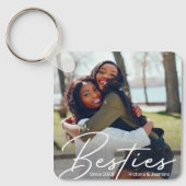 友情モダン写真ギフト キーホルダー (正面)