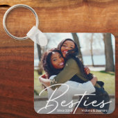 友情モダン写真ギフト キーホルダー (正面)