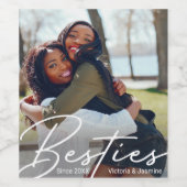 友情モダン写真ギフト ワインラベル (シングルラベル)