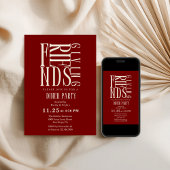 友情モダン深いエレガント赤 招待状