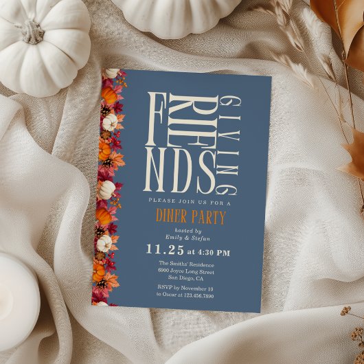 友情モダン深いディナーフローラ招待状 招待状