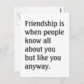 友情ユーモアのある引用文 ポストカード (正面/裏面)