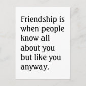 友情ユーモアのある引用文 ポストカード (正面)