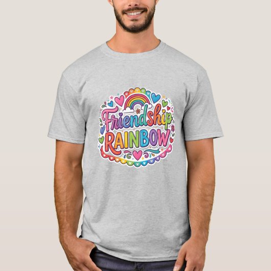 友情レインボー Tシャツ (正面)