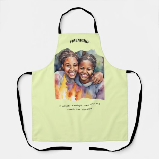 友情前向き肯定 エプロン (正面)