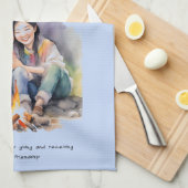 友情前向き肯定 キッチンタオル (四つ折り)