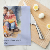 友情前向き肯定 キッチンタオル (四つ折り)