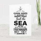 友情名言 良い船 最高の記念日 カード (正面)