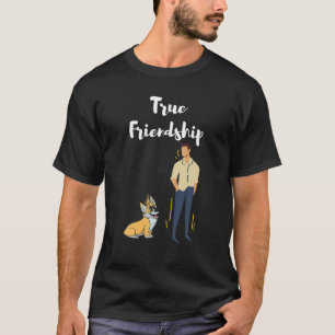 友情国際的の日の犬と男の友情 Tシャツ