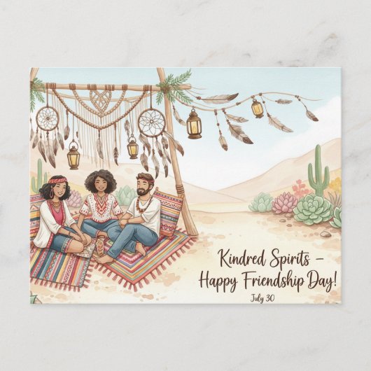 友情国際的の日はがき ポストカード (正面)