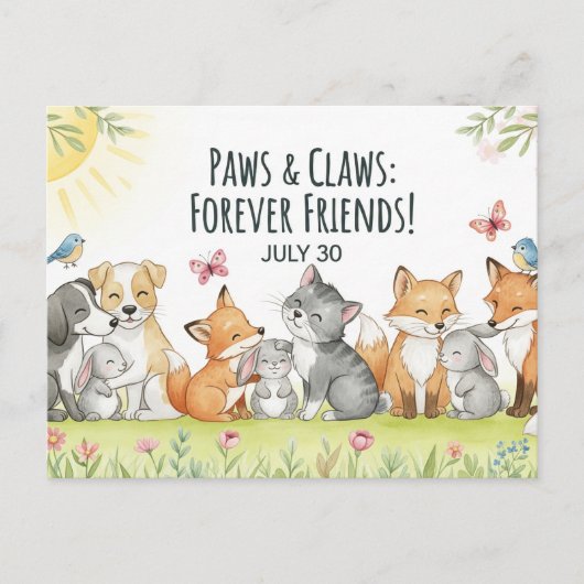 友情国際的の日はがき ポストカード (正面)