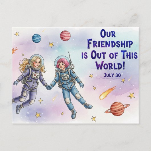 友情国際的の日はがき ポストカード (正面)