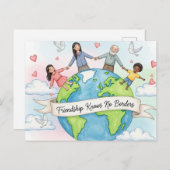 友情国際的の日はがき ポストカード (正面/裏面)