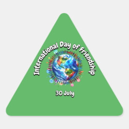 友情国際的の日。 三角形シール