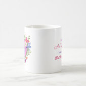 友情引用文とかわいらしフローラリース コーヒーマグカップ (中央)