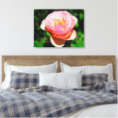 友情引用文ピンクイングリッシュバラ キャンバスプリント (インサイチュ (寝室))