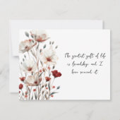 友情引用文英語/日本のフローラNotecard ノートカード (裏面)