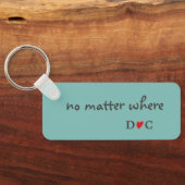 友情引用文2羽の鳥レッド葉モノグラム キーホルダー (裏面)