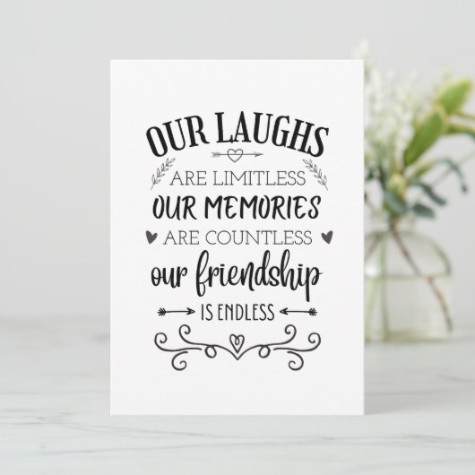 友情引用文、意味のある特別な友人の引用文 シーズンカード (スタンド正面)