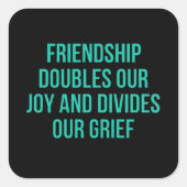 友情感動的に関する引用文 スクエアシール (正面)