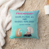 友情感動的引用文かわいい動物のスケッチ クッション (ブランケット)