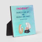 友情感動的引用文かわいい動物のスケッチ フォトプラーク (正面)