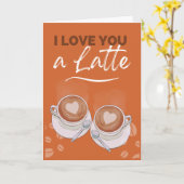 友情感謝してい愛するラテコーヒーパン カード (黄色い花)