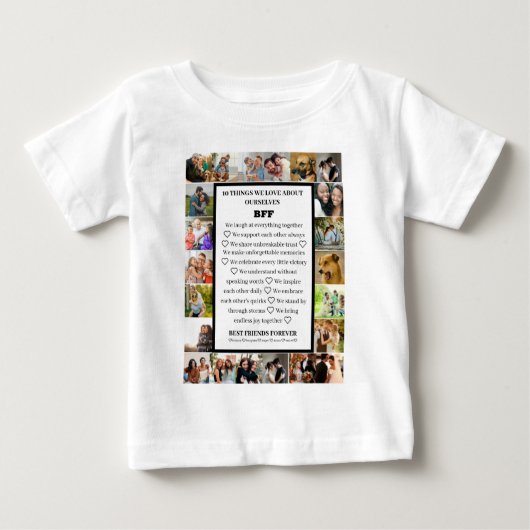 友情感謝 | BFF 22 写真コラージュ ベビーTシャツ (正面)