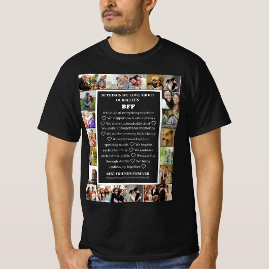 友情感謝 | BFF 22 写真コラージュ Tシャツ (正面)