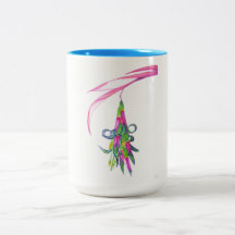 友情植物の青15のozのツートーンマグ(4)の1