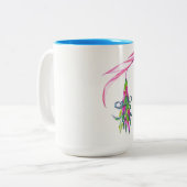 友情植物の青15のozのツートーンマグ(4)の1 ツートーンマグカップ (正面左)