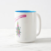 友情植物の青15のozのツートーンマグ(4)の1 ツートーンマグカップ (正面右)