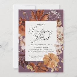 友情素朴あるポトラック感謝祭 招待状