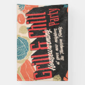 友情素朴引っ越し祝いパーティーBBQ感謝祭 横断幕 (縦)