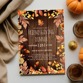 友情素朴深いディナー感謝祭パーティー 招待状