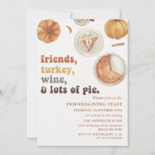 友情素朴深い夕食の饗宴パーティの招待状 招待状 (正面)