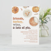 友情素朴深い夕食の饗宴パーティの招待状 招待状 (スタンド正面)