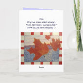 友情茶クロスステッチスタイルデザイン カード (裏面)