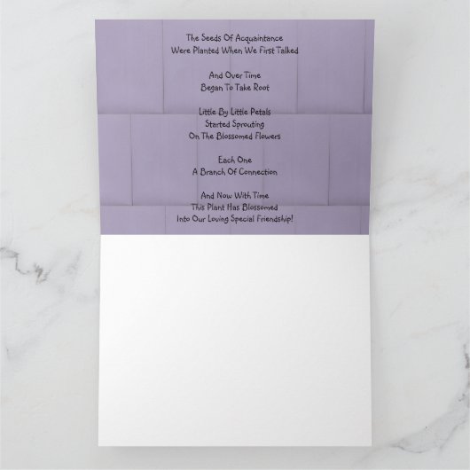 友情開花  カード (内部)