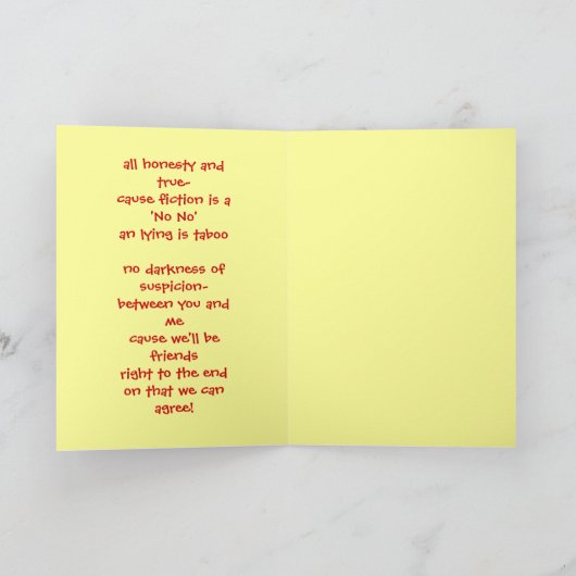 「友情！」 カード (内部)