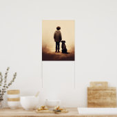 友情、少年と彼の犬 ポスター (キッチン)